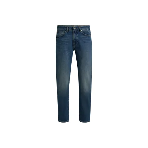 HUGO BOSS Maine 6-8 Fit Jeans In Blue Super Stretch Denim Jeans Men's Dark Blue