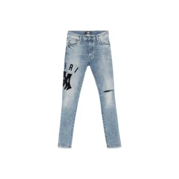 AMIRI Logo Patch Distressed Skinny Jeans