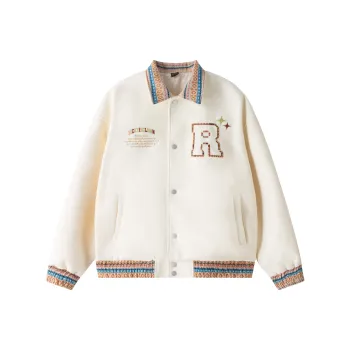 RickyisClown Baseball Jacket Unisex Ecru
