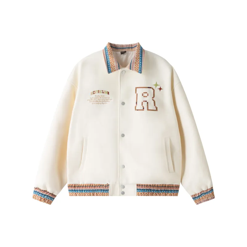 RickyisClown Baseball Jacket Unisex Ecru-0