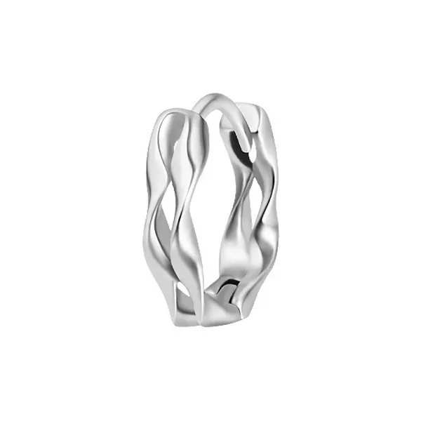 GUDUD 925 Sterling Silver Irregular Hoop Earrings Women's-3