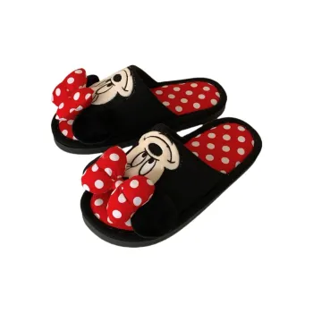 SHIGUDE Cotton Linen Blend Slippers Unisex, Black