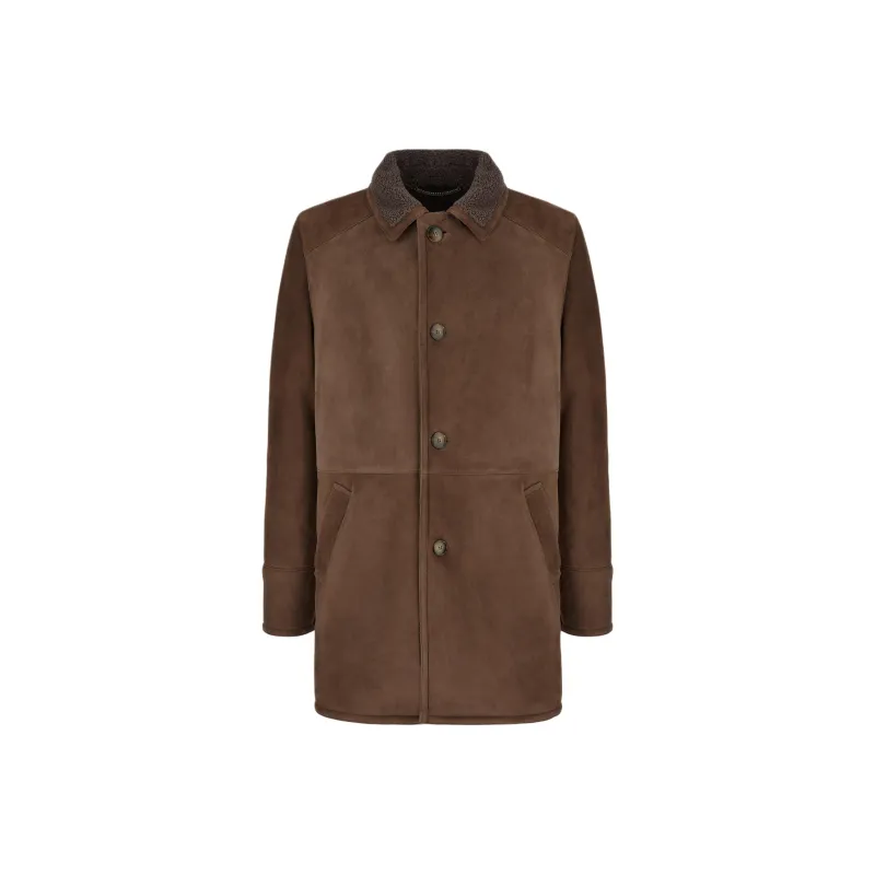 Canali Shearling-collar Coat-0