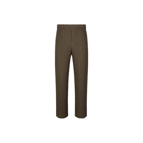 ISSEY MIYAKE Custom Pleats Casual Pants Men's Dark Khaki