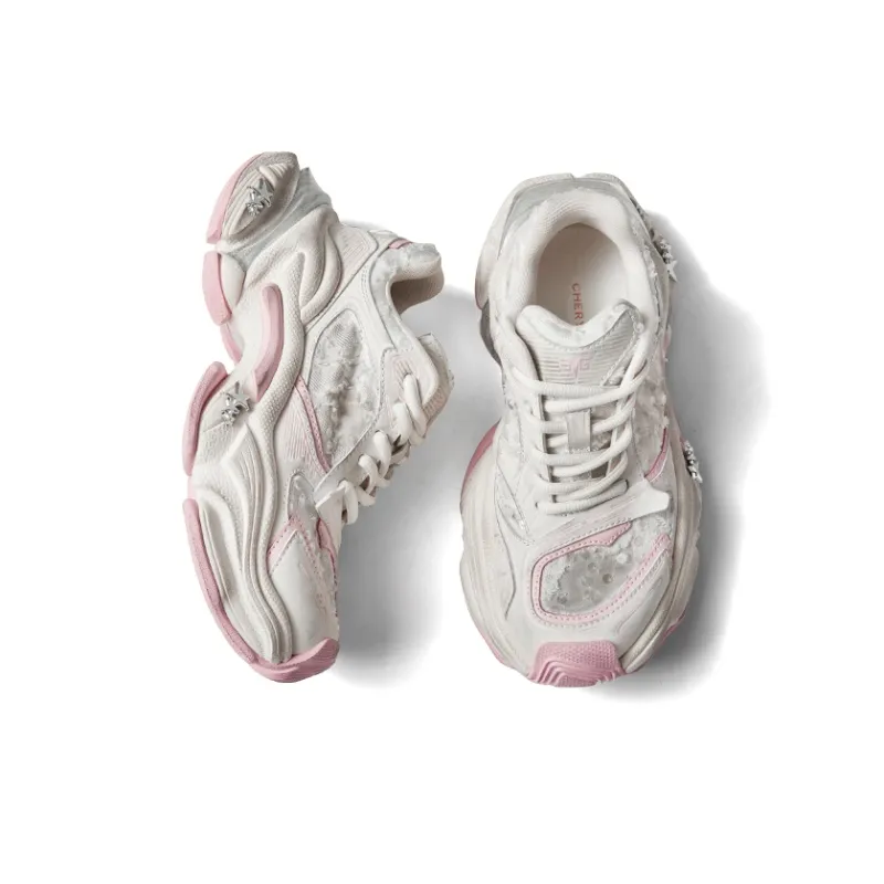 CHERYKALLY Star Pulse Slip Resistant, Abrasion Resistant, Breathable, Height Increasing Low Top Chunky Sneakers Women's-10