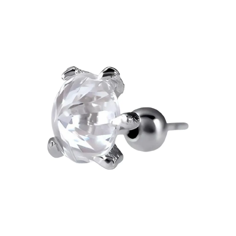 APORRO 925 Sterling Silver Dragon Claw Stud Earrings Unisex Plated 18K White Gold/14K Gold-3