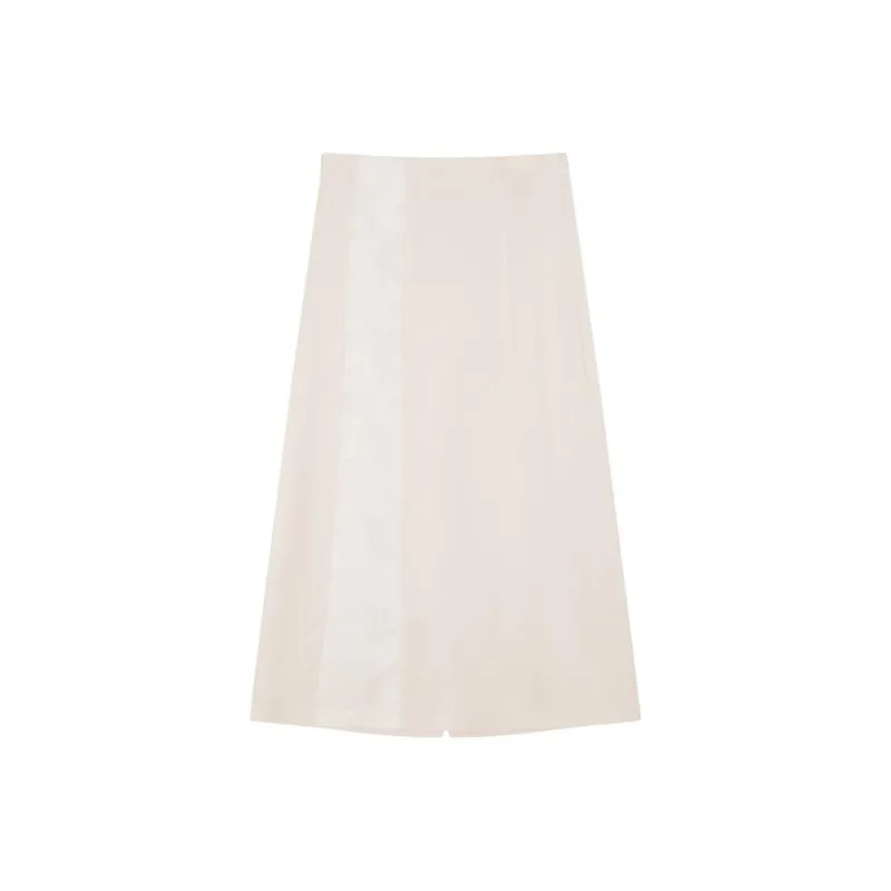 IHIMI Casual Long Skirts Women's Beige-2