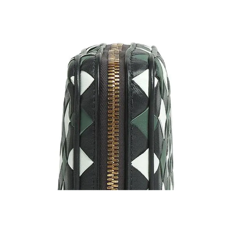 Bottega Veneta Cow Leather Clutch Trumpets Women's Stone Gray & Glacier Blue & Aloe Vera Green-4