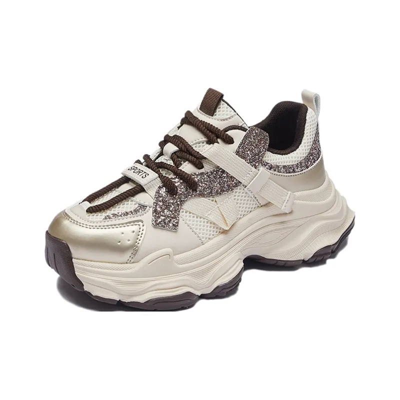 BINGO DUCK Shock Absorbers With Slip Resistant Features Low Top Chunky Sneakers Women's-12