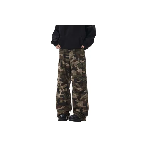 FONDLOOK Vibe Style Casual Pants Loose Fit Wide Leg Straight Fit Pants Men's