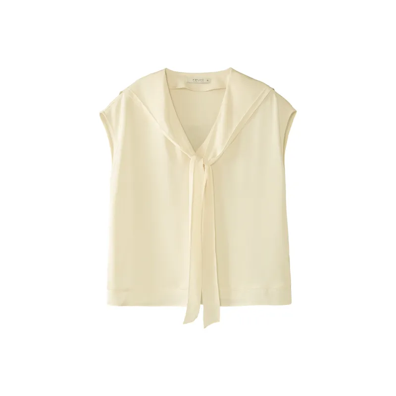 Fstudio Summer V Neck Color Block Versatile Shawl Short Sleeved Shirt Women's-1