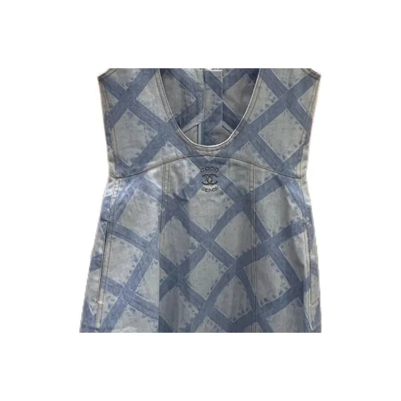 CHANEL 20M Beach Collection Slip Dress Women's Blue-2