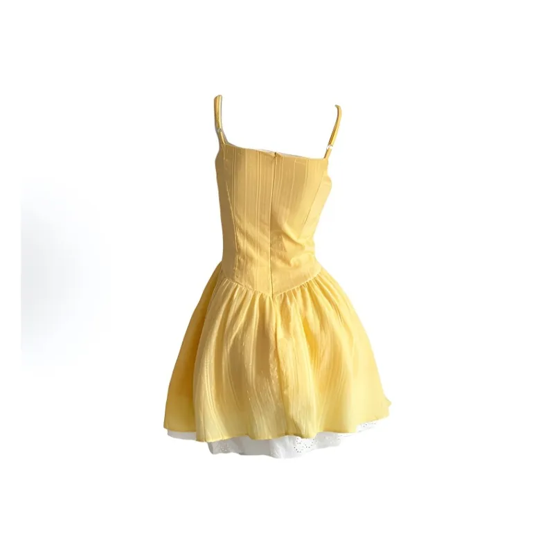 SECFLY OFFICIAL Slip Dress Women's Yellow-1