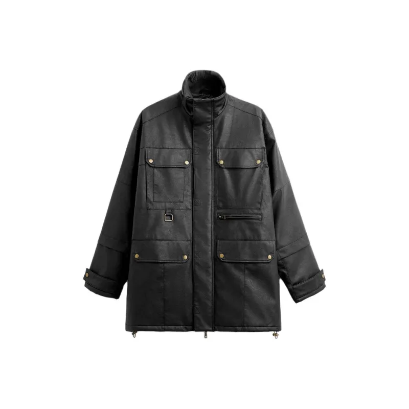 ZARA Parka Coats Men Black-0