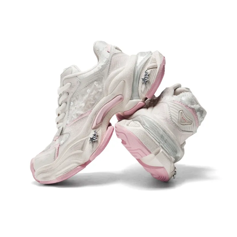 CHERYKALLY Star Pulse Slip Resistant, Abrasion Resistant, Breathable, Height Increasing Low Top Chunky Sneakers Women's-9