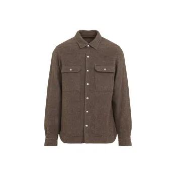 RICK OWENS Felted Curved Hem Overshirt