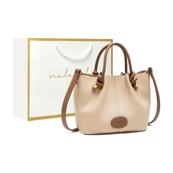 Narandu Synthetic Leather One Shoulder Handbag Women's Ecru & Brown