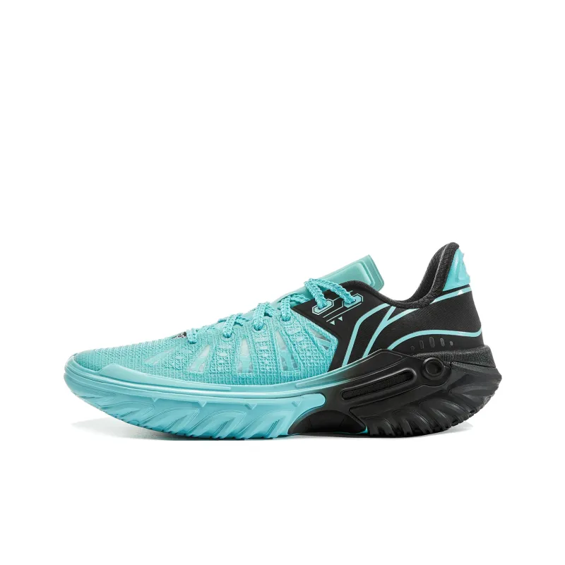 LiNing Jie Ao 2 Cushioning, Slip Resistant, And Breathable Low Top Basketball Shoes Men's Blue Purple Mismatched-1