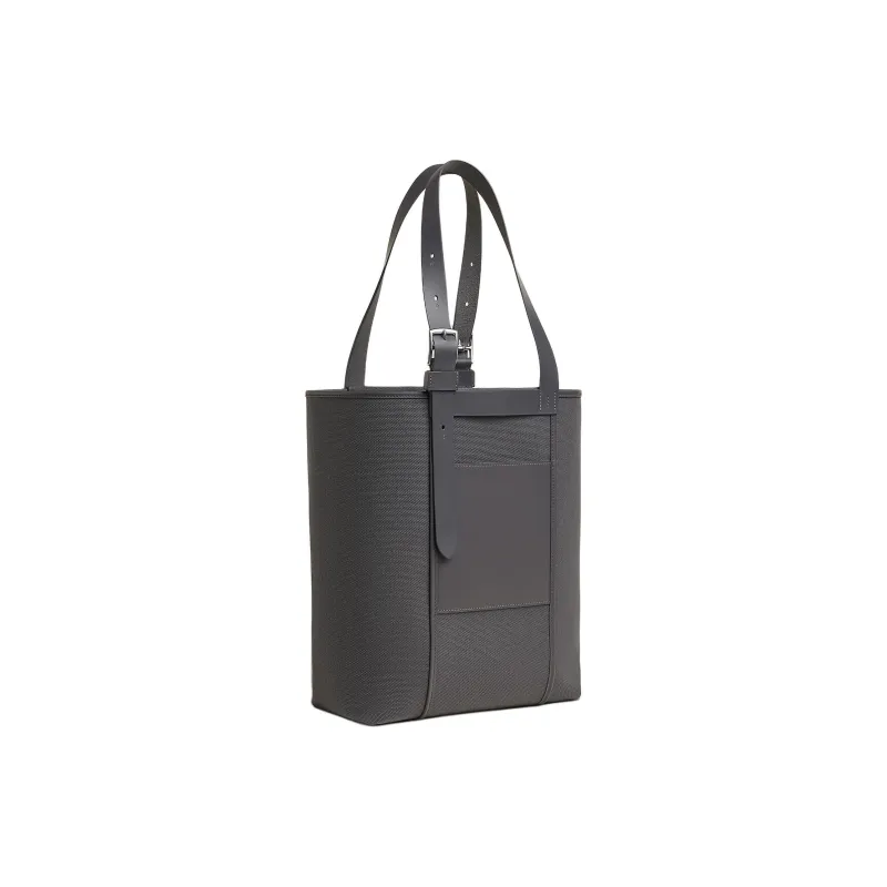 HERMES Etriviere Pocket Goeland Canvas With Hunter Leather And Swift Calfskin One Shoulder Handbag Men's Dark Gray-1