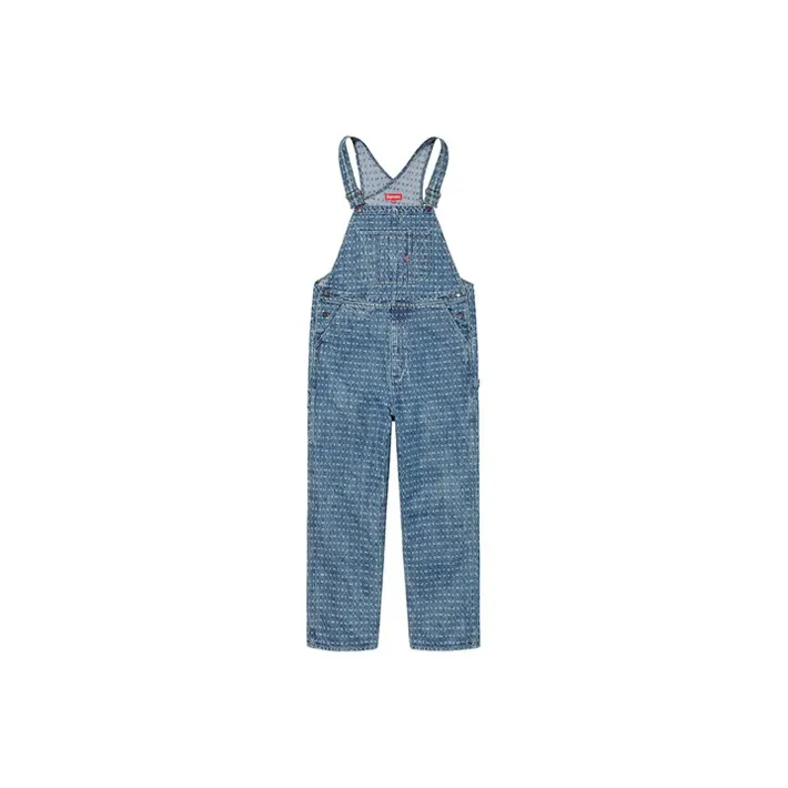 Supreme Jacquard Logos Denim Overalls-2