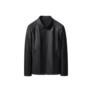 Automobili Lamborghini Leather Jacket Unisex Black