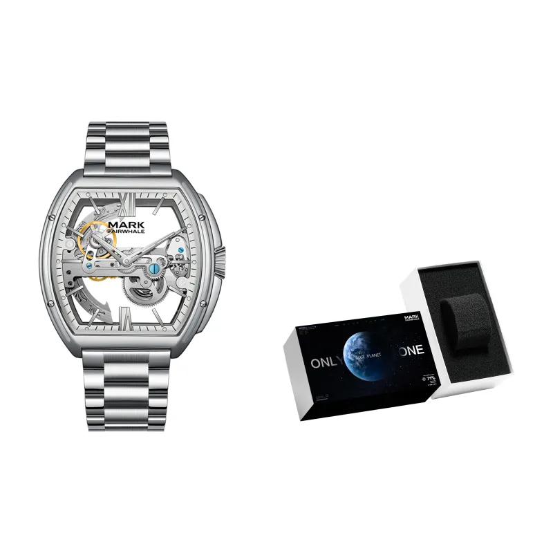 FAIRWHALE Automatic Mechanical Movement Metal Strap Watch Men's Watches White Dial-29