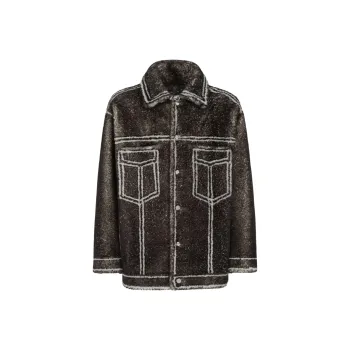 FENDI Leather Jacket Men's Black