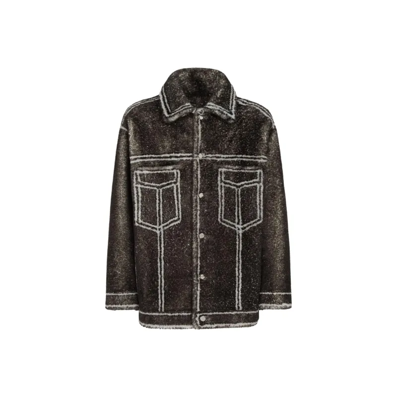 FENDI Leather Jacket Men's Black-0
