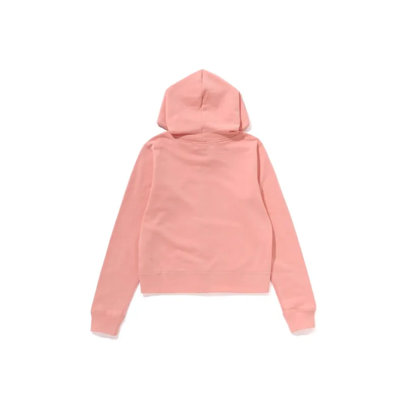 A BATHING APE Women's College Zip Hoodie Pink-1