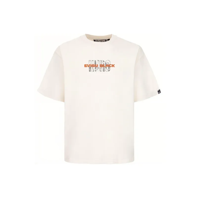EVISU SS22 Drop Shoulder Sleeve T Shirt Men's White-1