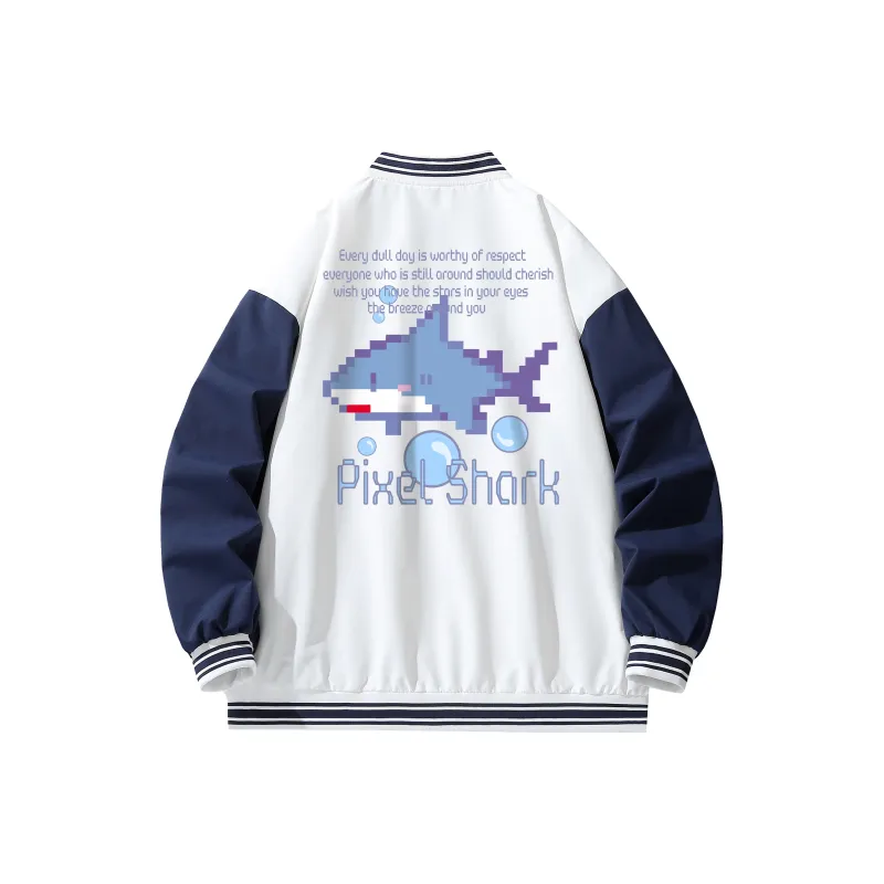 Small Columns Under The Sea Baseball Jacket Unisex-5