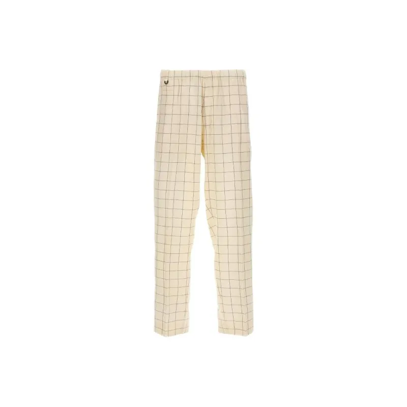 UNDERCOVER Windowpane print Wide leg Trousers-0
