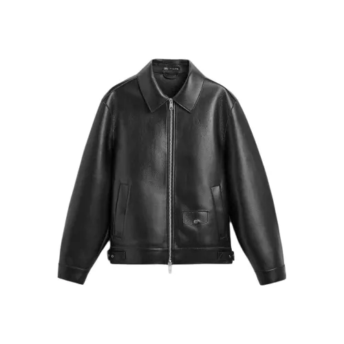 ZARA Leather Jacket Men's Black