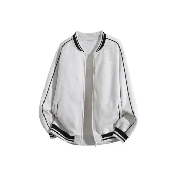 YOSICIL Baseball Jacket Unisex Light Heather Gray