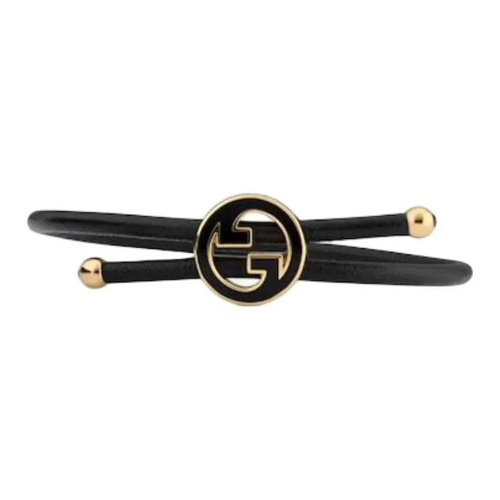 GUCCI Enamel, Leather, Brass Bracelets Women's Black-2