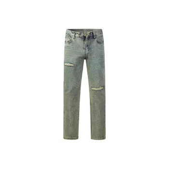 EPTISON Jeans Men Vintage Yellow
