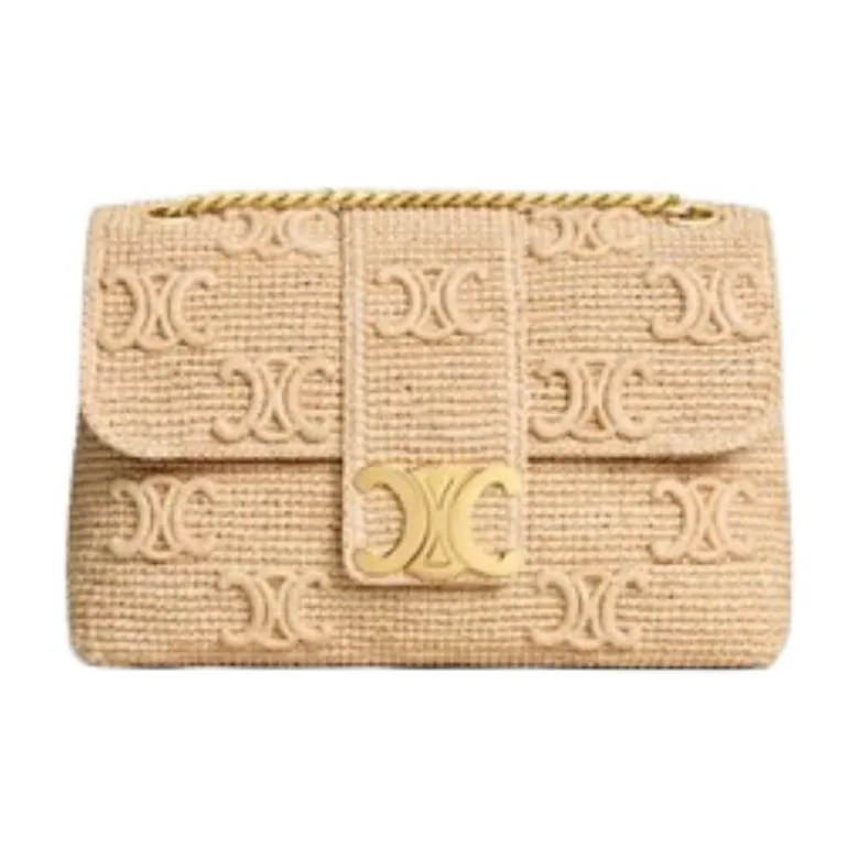 CELINE Victoire Raffia Crossbody Bag Medium Size Women's Natural's-0