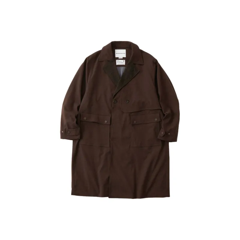 White Mountaineering Trench Coat Men's Coffee-0
