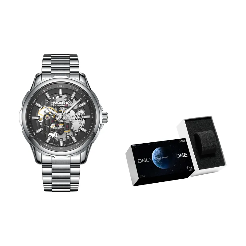 FAIRWHALE Automatic Mechanical Movement Watch Unisex Black Dial-9