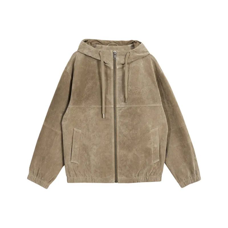 JACK JONES· Leather Jacket Men's Khaki-0