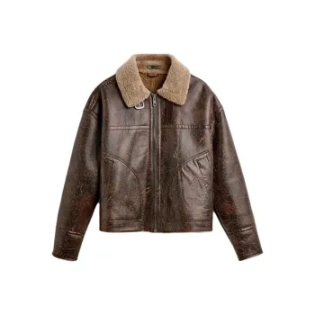ZARA Leather Jacket Men's Brown