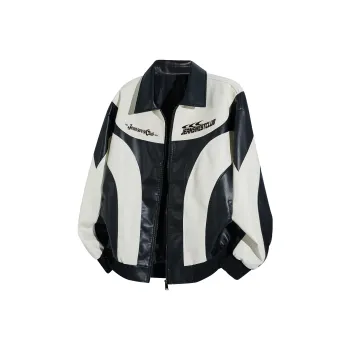 JEANSWEST CLUB Leather Jacket Unisex White Gold