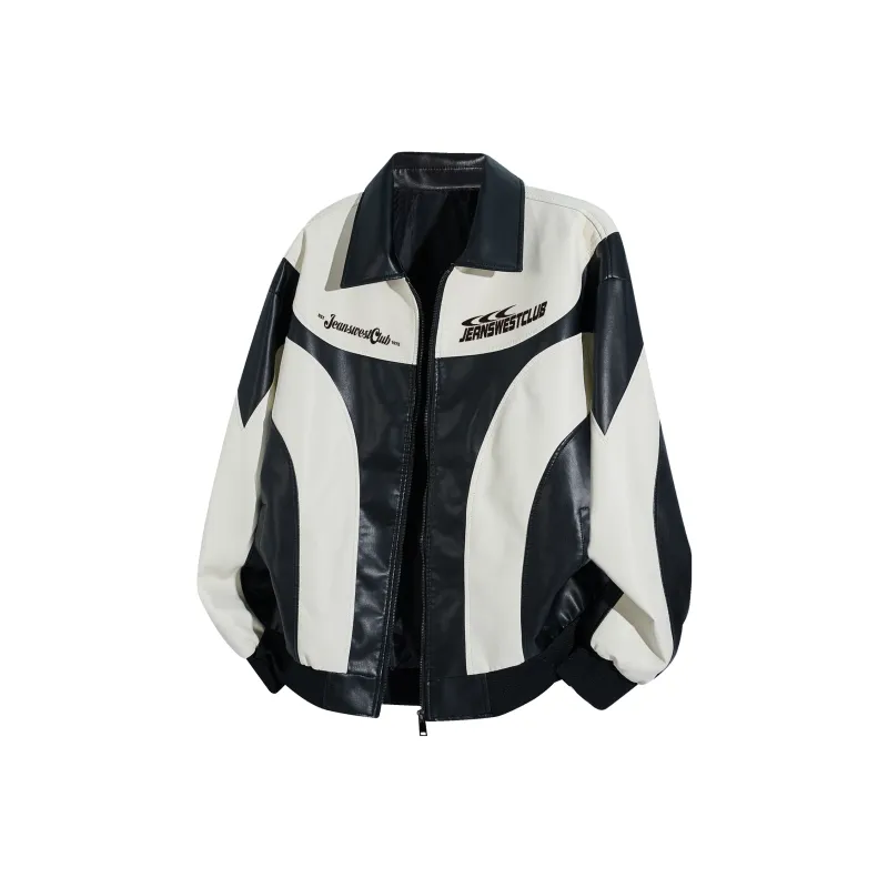 JEANSWEST CLUB Leather Jacket Unisex White Gold-0