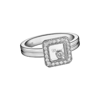 CHOPARD 18K White Gold, Diamond Rings Unisex Silver
