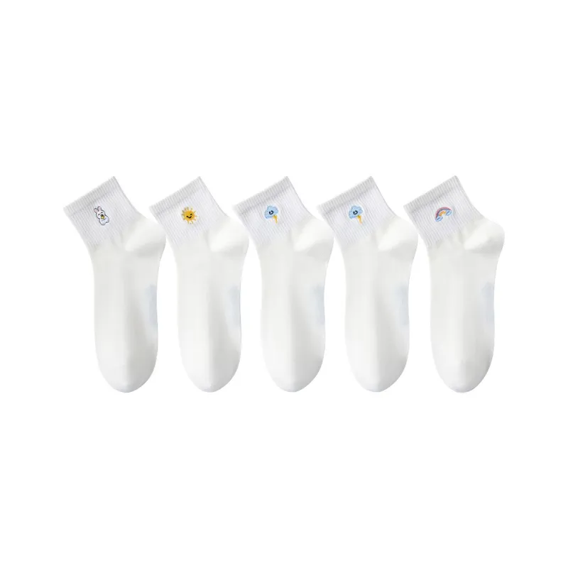 MIIOW Mid Calf Socks Unisex 5 Pack-5