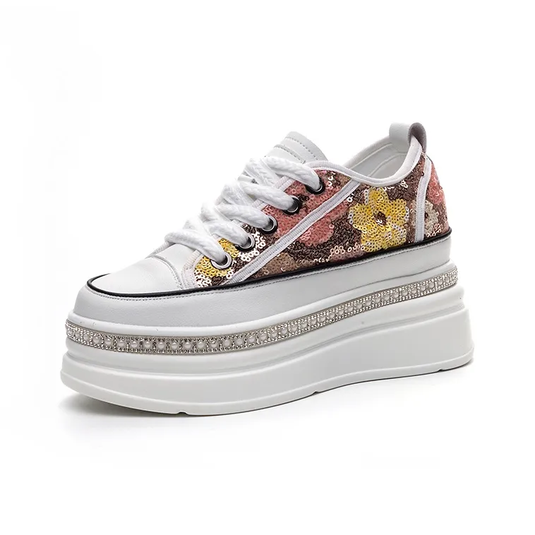 The Mystery Of Glamour Cushioning Height Increase Low Top Casual Shoes Women's-4