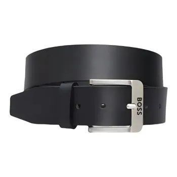 HUGO BOSS Metal, Buffalo Leather Belts Men's Black 