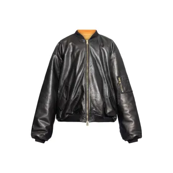 Vetements Leather Bomber Jacket