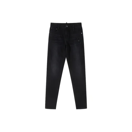 C'N'C New Order & Classics Series Washable Jeans Men's Black Gray