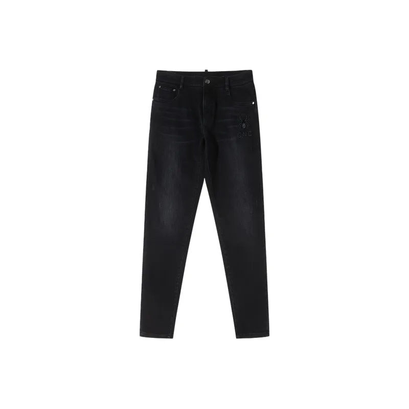 C'N'C New Order & Classics Series Washable Jeans Men's Black Gray-0